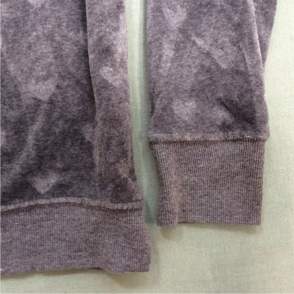 Jenni by Jennifer Moore Womens Heart Printed Velour Hoodie Gray Size Small - Picture 9 of 9